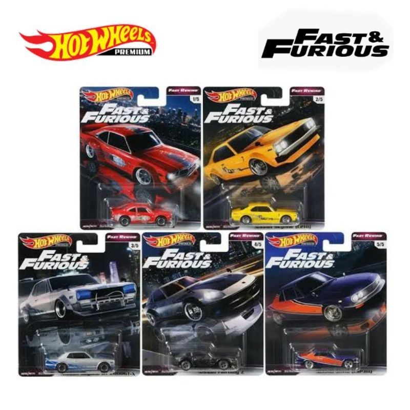Hot Wheels Premium Fast Furious Set Fast Rewind Original Diecast car toy Hotwheels ฮอทวีล Skyline Si