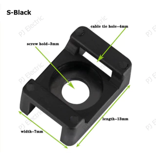 50 ชิ้น แป้นสกรูยึดเคเบิ้ลไทร์สีดำหรือขาว (Saddle Type Tie Mount) มี 3 ขนาดให้เลือก เล็ก กลาง หรือ ใหญ่