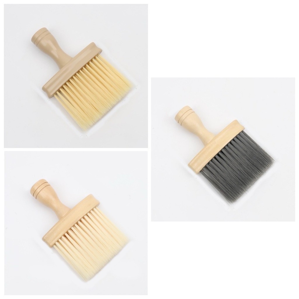 🌈 แปรงปัดผม ปัดเศษผม ด้ามไม้ แปรงร้านตัดผม ไม้ปัดฝุ่น  ขนนุ่มแด้ง รุ่นอัพเกรดใหม่ เกรดพรีเมี่ยม 🌈