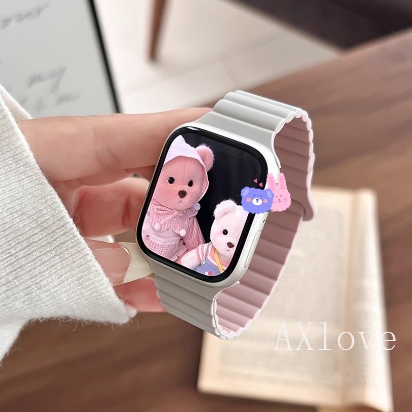 ห่วงแม่เหล็กสําหรับสมาร์ทนาฬิกา46มมชุด10 44มม.40มม.2 49มม.45มม.41มม.38มม.42มม.สร้อยข้อมือซิลิโคนสําหรับ ฉันดู ชุด 9 8 7 6 5 4 3 กับ ส11สาย