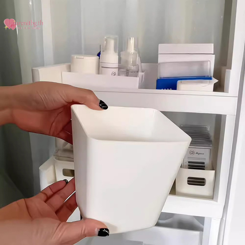 Renbg ครัวเรือนกลับแขวนตะกร้าเก็บพลาสติกห้องครัวห้องน้ํา Mini Organizers ขนาดเล็กแบบพกพากล่องเก็บคอนเทนเนอร์ TH