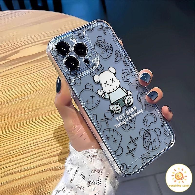 เคสโทรศัพท์การ์ตูนใสหมีรุนแรง ไอโฟน11 For iPhone11 12 13 14 15Pro MAX X XS 6 7 8Plus SE2020เคสโทรศัพท์