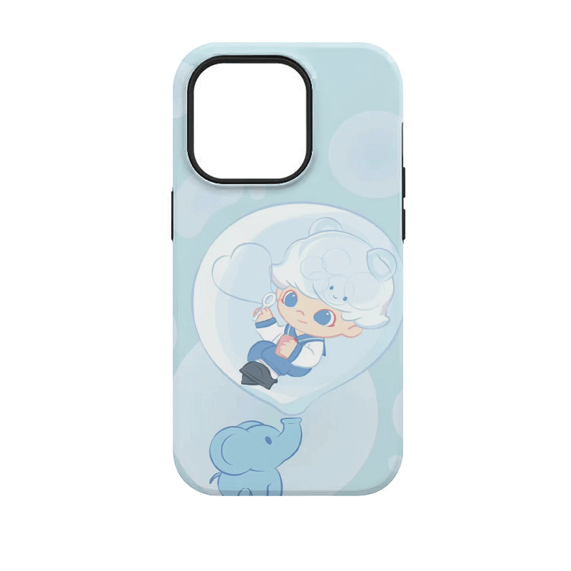 Pop Mart moo Baby Elephant เคสโทรศัพท์ 2 ชั้น iPhone11 12 13 14 15 12Promax 13Promax 14plus 14Promax X XS XR R5XS