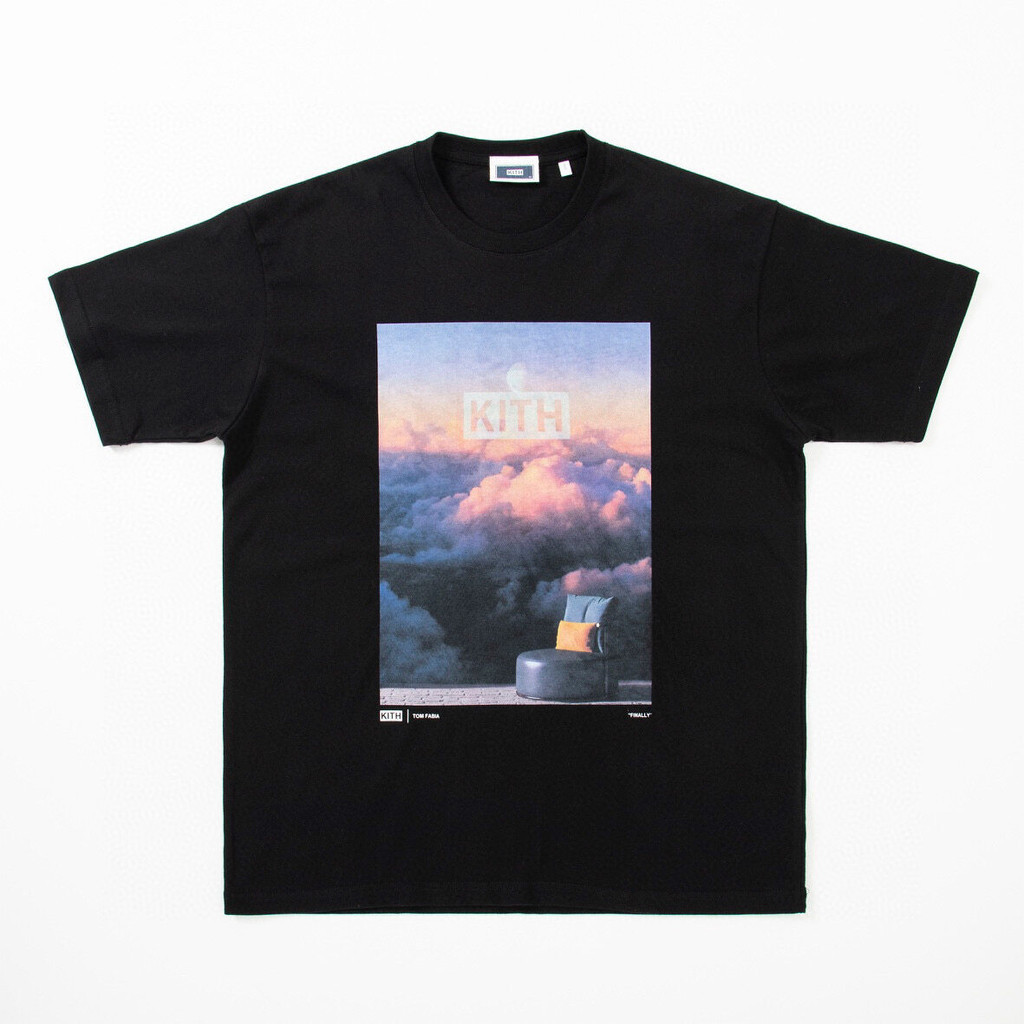 Kith and TOM FABIA Collaborated Blue Sky and White Cloud Rendered Colorful Mist T-shirt S-5XL