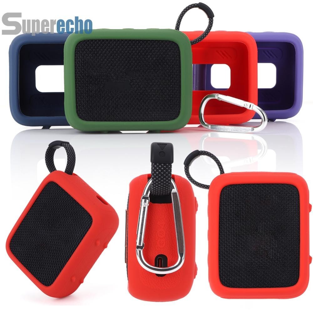 เคสซิลิโคนลําโพงป ้ องกันรอยขีดข ่ วนพร ้ อมคาราบิเนอร ์ สําหรับ JBL GO 4 [suprecho.th ]
