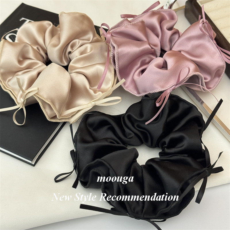 Moouga/เกาหลีรุ ่ นริบบิ ้ นโบว ์ ซาตินScrunchyผมTie Simple ClassyผมTieหัวผมTieอุปกรณ ์ เสริมผมHeaddressหญิงหัวดอกไม ้