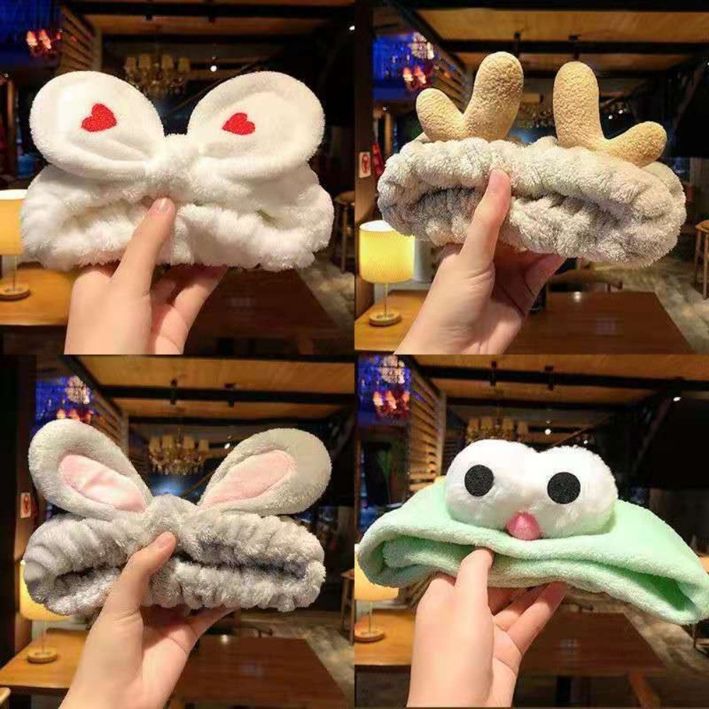 ล้างหน้า Hairbands เกาหลีหูแมว Headbands หูกระต่าย Antlers ตุ๊กตา Bowknited เครื่องประดับผม