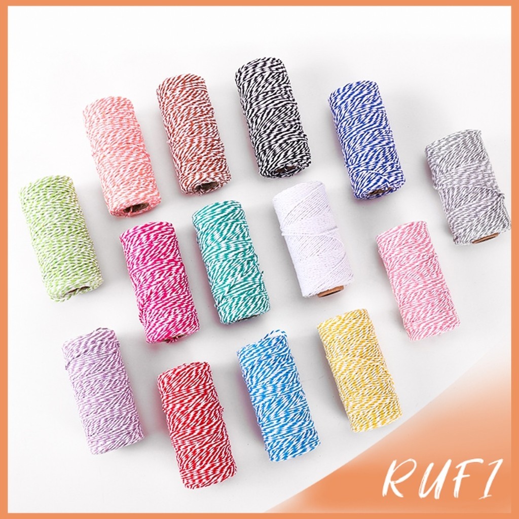 RUFI เชือกเกลียวสองสี ยาว 100 เมตร สำหรับงาน DIY บรรจุภัณฑ์ของขวัญ งานฝีมือ Cotton Twine ราคา ถูกที่สุด ดีลบีเคเค แกลเลอรีภาพที่ 3