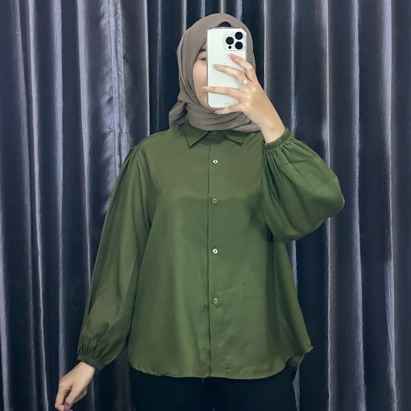 KEMEJA Dilani Blouse Zea Puffy Shirt Plain Shakilla Cool
