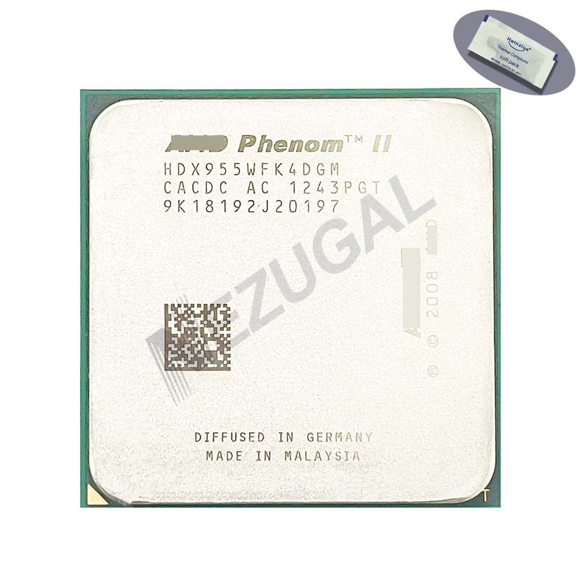 Phenom II X4 955 95W X4-955 HDX955WFK4DGM 3.2 Ghz Quad Core 2M 95W ซ็อกเก็ต AM2 + ซ็อกเก็ต AM3 โปรเซ