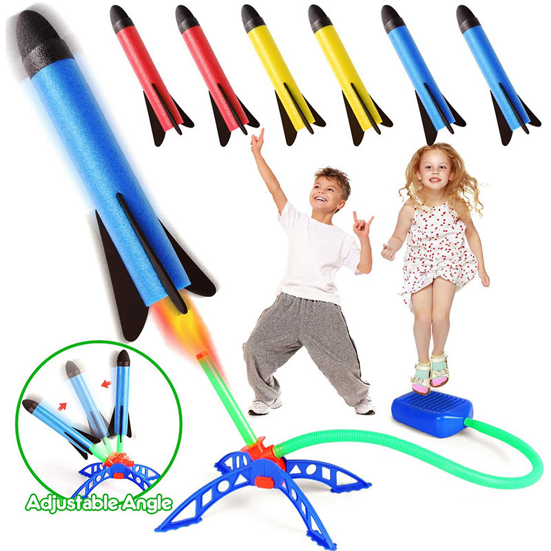 เด็ก Air Rocket ปั๊มเท้า Launcher กลางแจ้ง Air Pressed Stomp Soarring Rocket ของเล่นเด็กเล่นชุดกระโดดกีฬาเกมของเล่นเด็ก