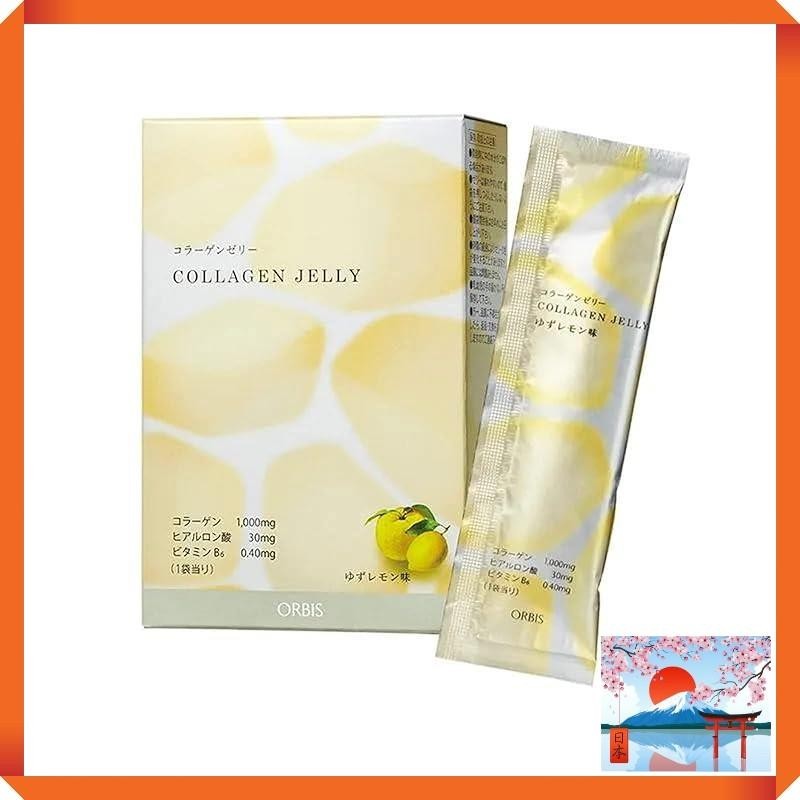 ORBIS Collagen Jelly Yuzu Lemon Flavor 7-14 Days Supply (20g x 14 Packets) Jelly Consistency