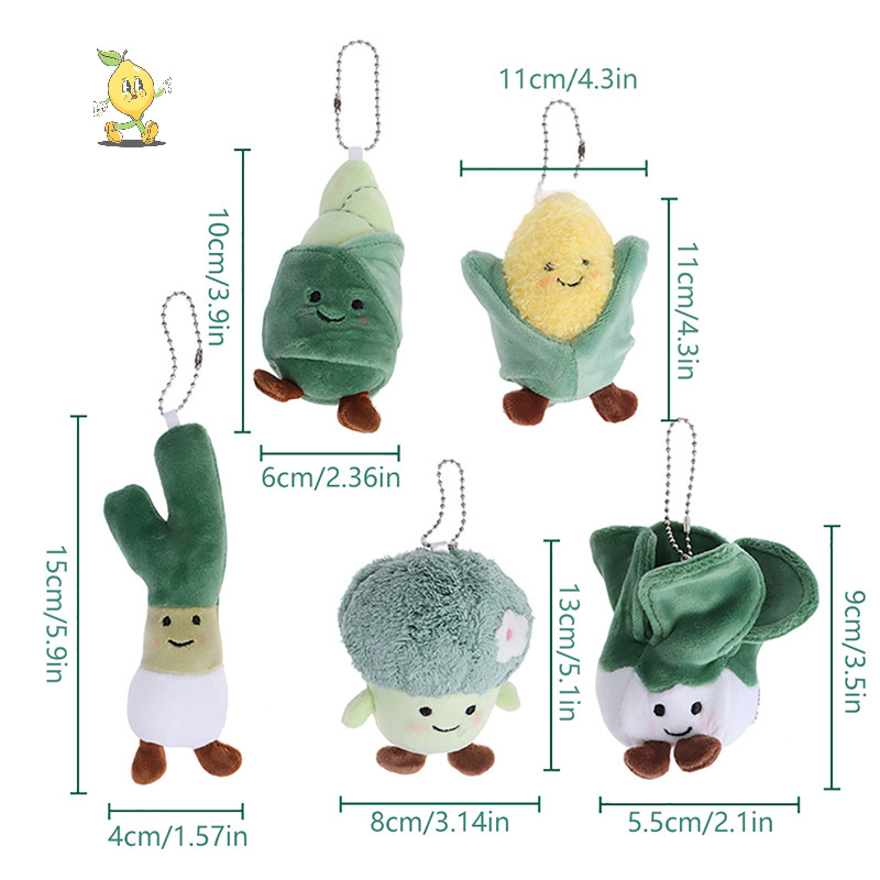 [mozh] ผักตุ๊กตาการ์ตูนกะหล่ําปลีข้าวโพดบรอกโคลีจี้นุ่มยัดตุ๊กตาพวงกุญแจกระเป๋าเป้สะพายหลังกระเป๋ารถตกแต่งเด็กของขวัญ [TH] - รูปที่ 3