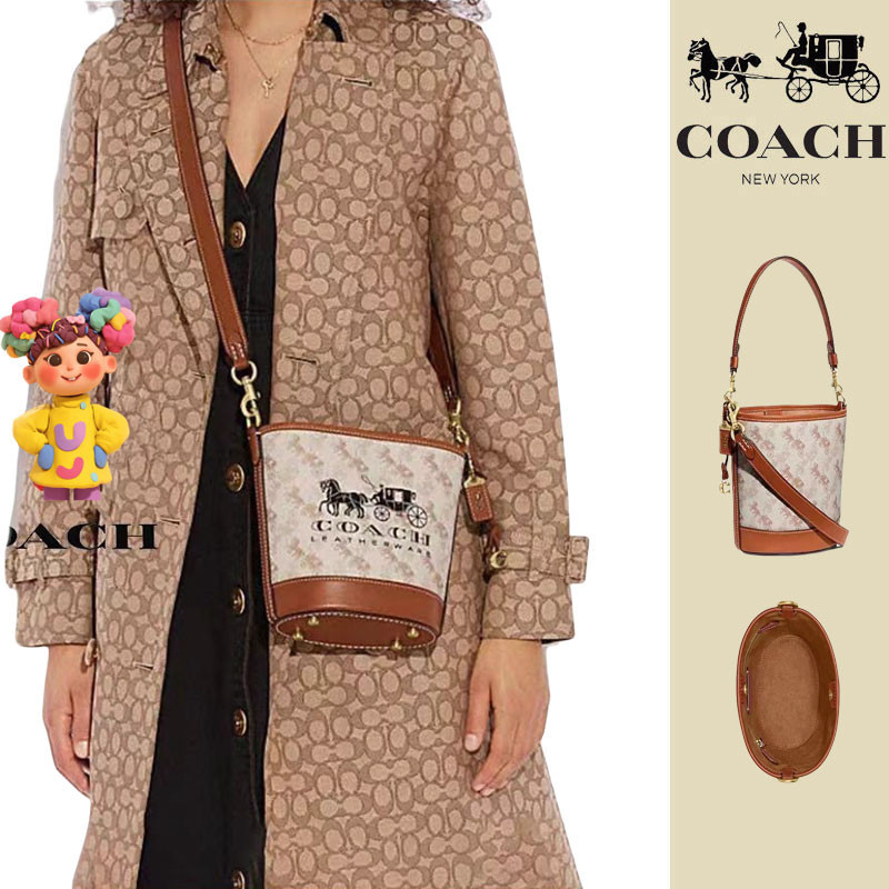 <coach>USA ซื้อกระเป๋าสะพายทรงถังทรงถังขนาดเล็ก Camila CJ835