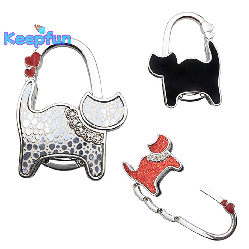 [Keepfun ] New Cat Shape Folding Handbag Hook Holder Purse Hanger Table Edge Hanging Hooks [ ใหม ่ ]