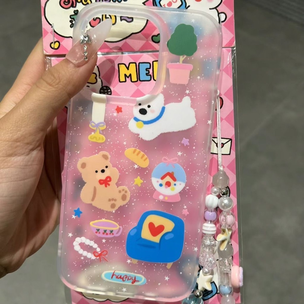 โซฟาสีฟ ้ าลายหมี Frosted ซิลิโคนใสเคสโทรศัพท ์ นุ ่ มเหมาะสําหรับ iPhone x/xs/xr/xsmax/7/8plus/11Promax/12/13/14Promax/15 เคสป ้ องกันแบบรวมทุกอย ่ างกันกระแทก