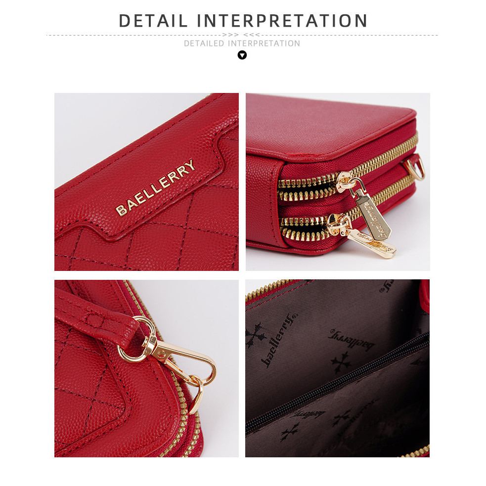 แฟชั ่ นของ Baellerry กระเป ๋ าโทรศัพท ์ มือถือซิปคู ่ กระเป ๋ าสะพายไหล ่ ใหม ่ กระเป ๋ าสตรีขนมเปียกปูน