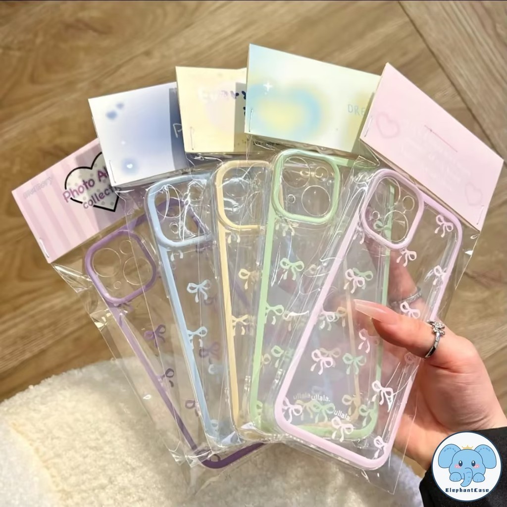 เคสVIVO Y17 Y20i Y21 Y15s Y15 Y12 Y11 Y30 Y91C Y21s Y35 เคส VIVO Y50 Y51 Y31 Y30i Y91 แฟชั่นน่ารักสีสันโบว์โบว์ใสปลอก