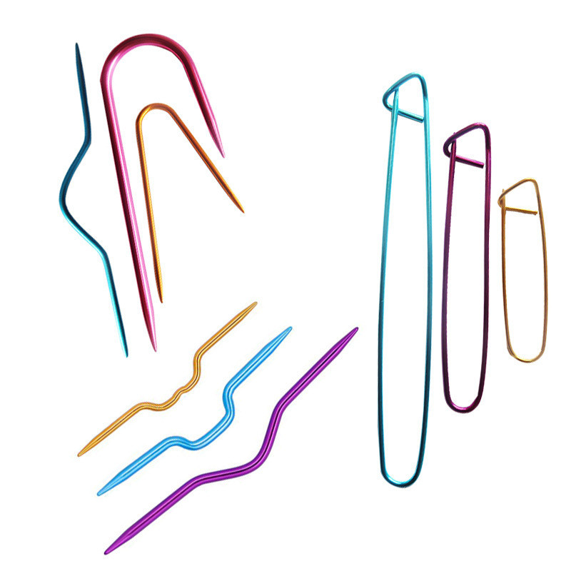 3 ชิ้น SKC U-รูปเข็มอลูมิเนียม Pin ถักเครื่องมือ Twisted เข็มโค้งคู่มือ DIY ขนสัตว์เสื้อผ้าโครเชต์