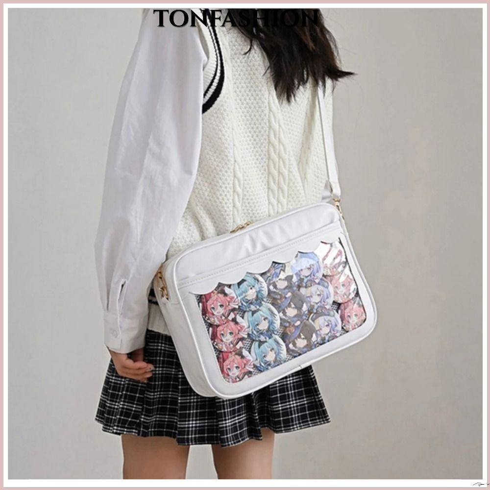 Tonfashion Kawaii Itabag, PU กระเป๋าตุ๊กตากระเป๋าใส, กระเป๋าถือ JK ยูนิฟอร์ม