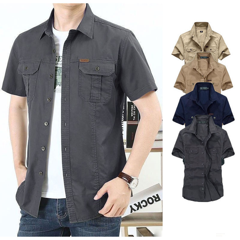 เสื้อเชิ้ตแขนสั้นลําลอง แบบบาง แฟชั่นฤดูร้อน สําหรับผู้ชาย เสื้อสงกรานต์ zyq077