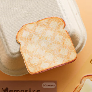 30 แผ่นการ์ตูน Memorize Bread Series Sticky Notes แผ่นบันทึกแบบพกพาสําหรับนักเรียน