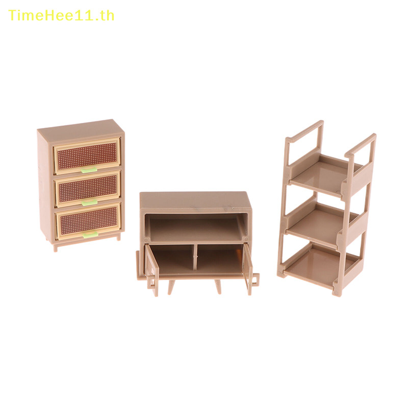 ไทม์ฮี 1/12บ้านตุ๊กตาตู้รองเท้าชั้นวางหนังสือโคมไฟตั้งพื้นนาฬิกาแขวนตุ๊กตาห้องนั่งเล่นเฟอร์นิเจอร์ตกแต่งตุ๊กตาเครื่องใช้ในบ้าน ไทย
