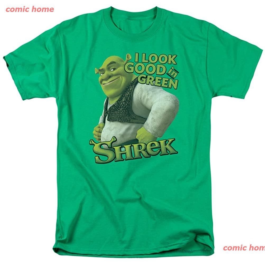 New A&E Designs Shrek Shirt Looking Good T-Shirt เ สีขาว สินค้ามาใหม่ เสื้อกีฬา ชุดปกติ หลวม น่ารัก 