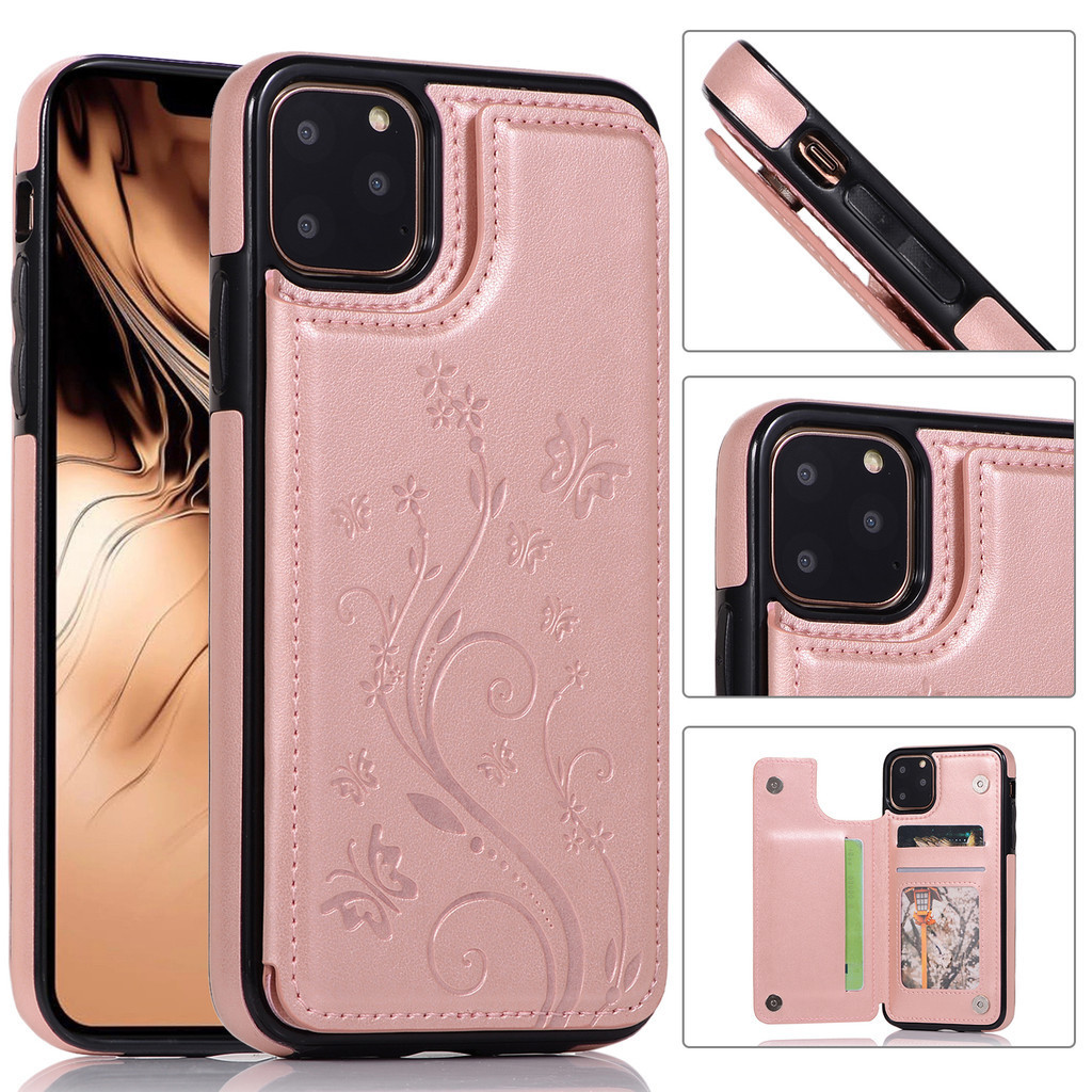 ผีเสื้อดอกไม้พลิกหนังเคสโทรศัพท์สําหรับiphone 12 13 mini 14 15 PLUS iPhone 15 Pro Max 11 12 13 14 Pro Max 11 12 13 14 PROกระเป๋าสตางค์หนังปลอกพร้อมช่องใส่การ์ดผู้ถือ