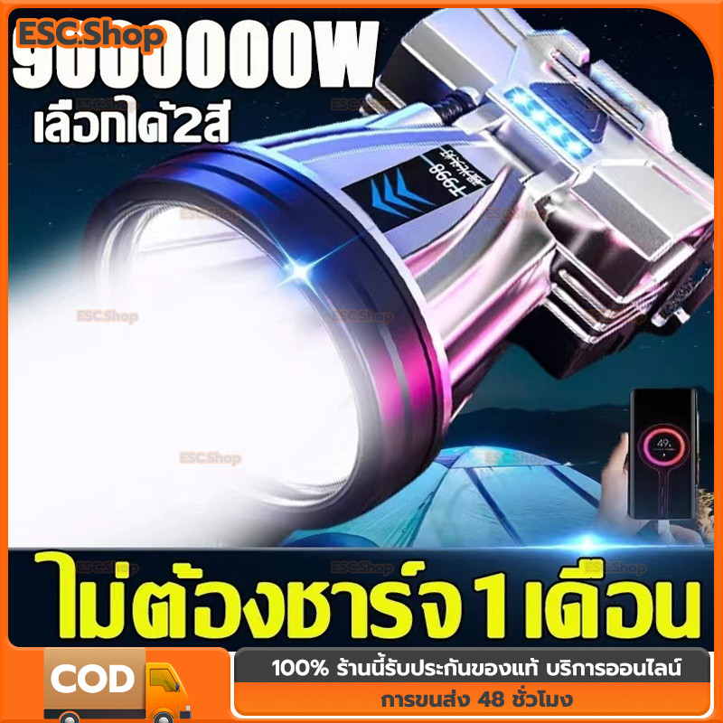 T998 ไฟฉายคาดหัวแท้ led usb แรงสูง ส่องแสงระยะไกล กันน้ำ ไฟฉาย พกพา ส่องแสงระยะ10KM