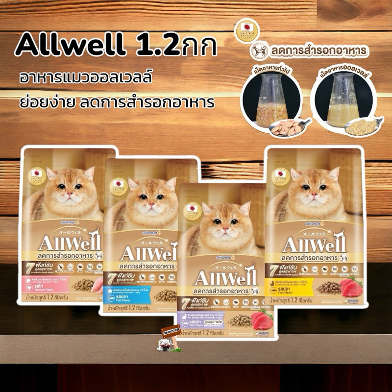 Allwell อาหารแมวออลเวลล์ ย่อยง่าย ลดการสำรอกอาหาร 1.2 kg