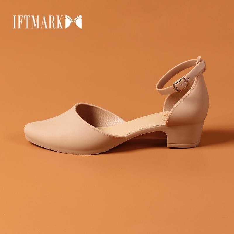 IFTMARK รองเท้าส้นเตี้ยหัวแหลม รองเท้าส้นเตี้ยรัดส้น ส้นเตารีด แบบซิลิโคน ยืดหยุ่น ไม่กัดเท้า ใส่สบาย[ส่งเร็วพิเศษ] - รูปที่ 6