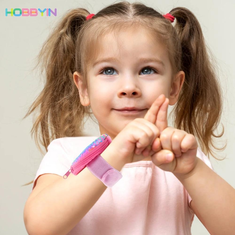 HOBBYIN สายรัดข้อมือการ์ตูน,สายรัดข้อมือตุ๊กตาผ้ากํามะหยี่ตกแต่งกระเป๋าใส่เหรียญการ์ตูนน่ารัก
