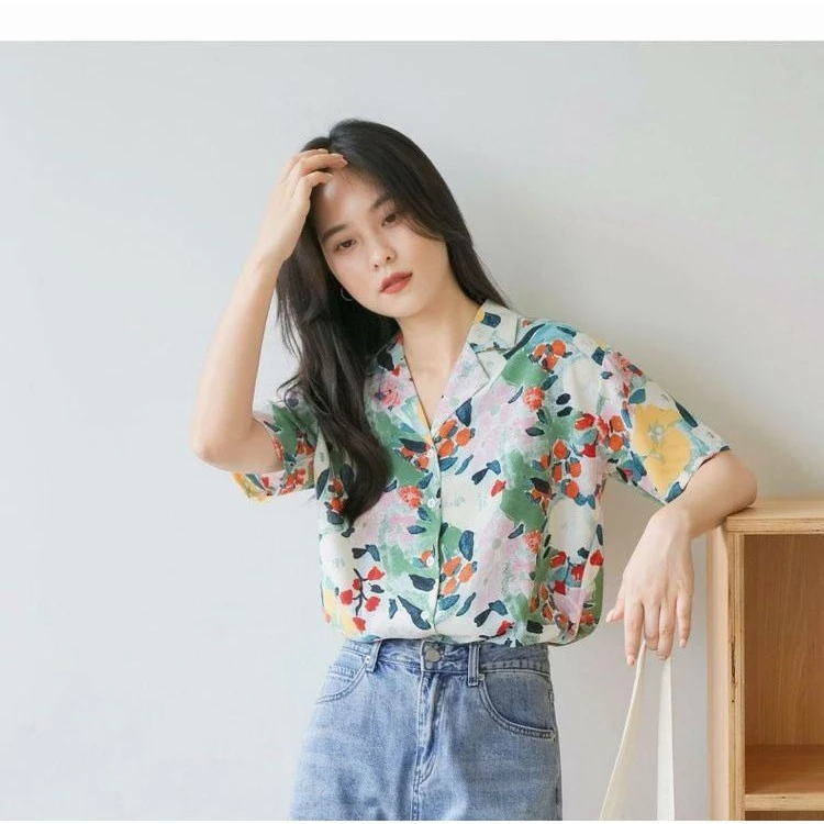 KOKO เสื้อพิมพ์ลายดอกไม้ แขนสั้น W367 thumbnail 10