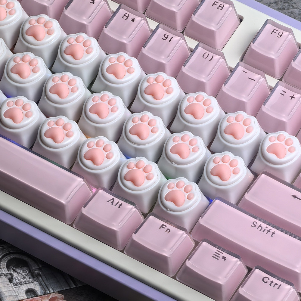 Cat Paw Keycap คีย์บอร์ด DIY Keycaps สีชมพูสร้างสรรค์น่ารักการ์ตูน Corgi ก้นซิลิโคน Keycap Personlized Rock กระดาษกรรไกร Thumbs-up Claw Keycaps