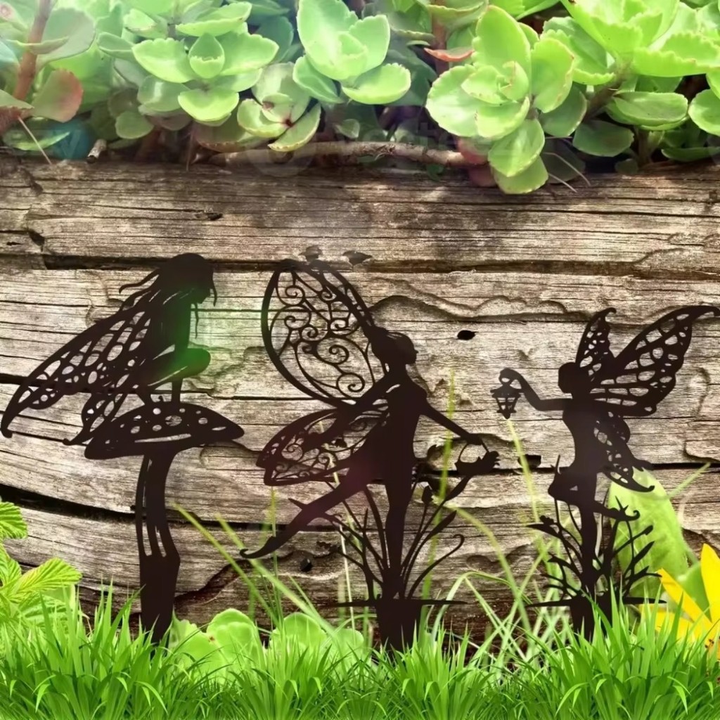 Fairy Garden - งานศิลปะโลหะตกแต่งกลางแจ้งสำหรับสนามหญ้าและสนามหญ้า