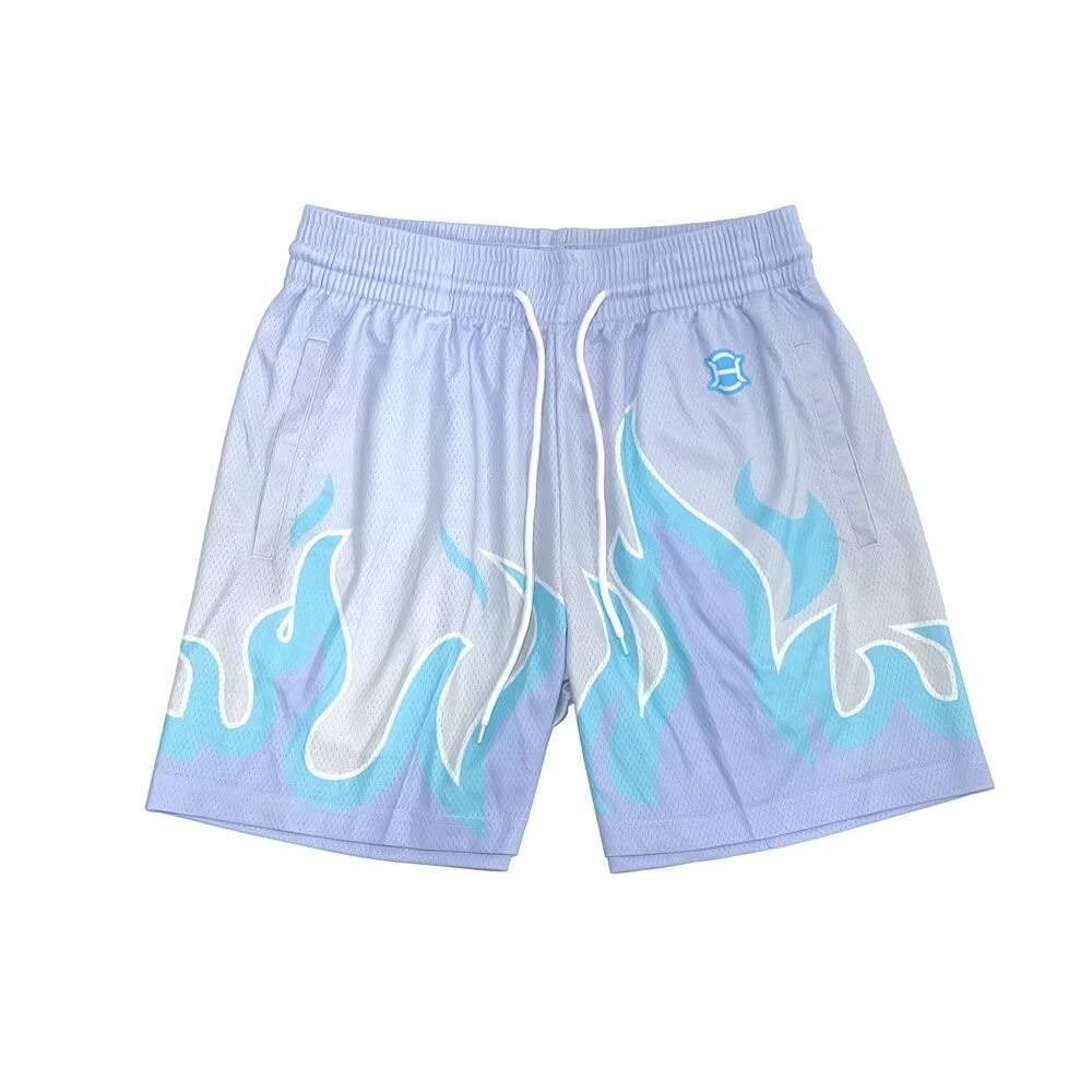 แบรนด์อินเทรนด์พิมพ์กางเกงขาสั้นอเมริกันชายบาสเกตบอลระบายอากาศแห้งเร็ววิ่งสามจุดกางเกง