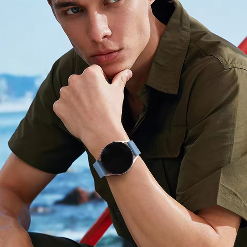 สายซิลิโคน 22 มม. 20 มม for Samsung Galaxy Watch FE 7 6/Huawei GT 5 4/Redmi Watch 5 Active/lite /Amazfit /Garmin /Aolon