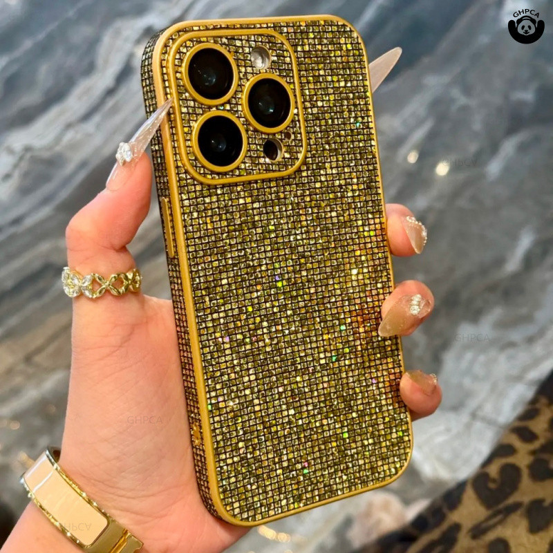 เคสโทรศัพท์เพชรกระพริบแบบรวมทุกอย่าง ไอโฟน 16 มือโปร สูงสุด 15 14 13 12 11 เพชร