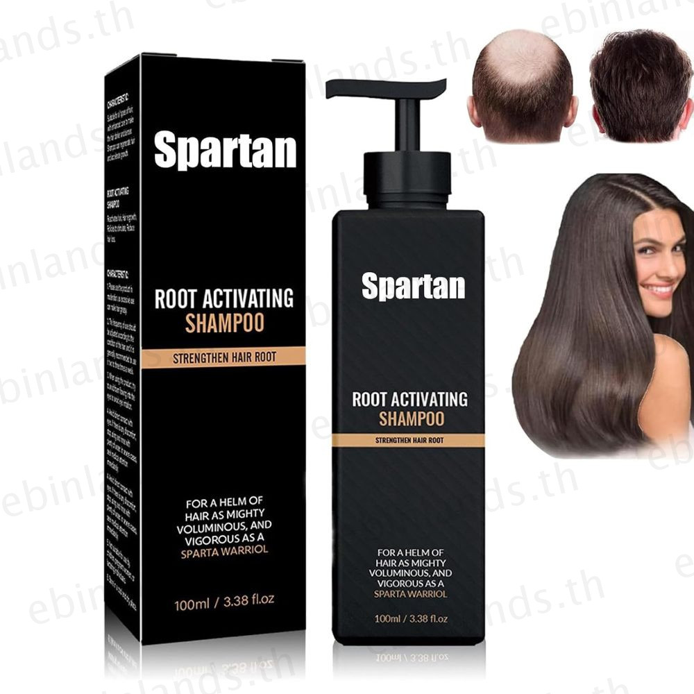 Ebinlands Spartan Root Activator Shampoo, 100ML แชมพูเร่งรากไม่ระคายเคือง, ดูแลเส้นผมปุยส่งเสริมการไหลเวียนของหนังศีรษะแชมพูบํารุงผมสําหรับผู้ชายและผู้หญิง