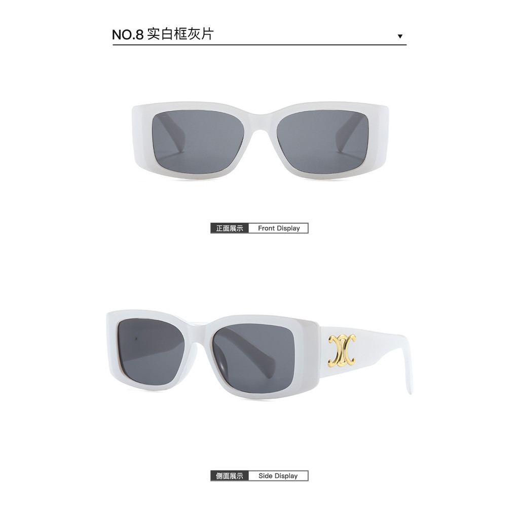 Vintage Square Luxury กรอบเล็กแว่นตากันแดดผู้ชายผู้หญิงสี่เหลี่ยมผืนผ้าออกแบบแบรนด์แฟชั่นสแควร์แว่นตา Shades UV - รูปที่ 4