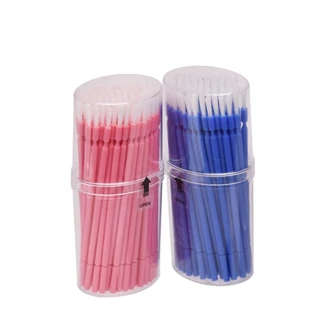 แปรงไมโครยาวทันตกรรมแบบใช้แล้วทิ้ง 100 ชิ้น - Gingival Applicator, 10 ซม., สีฟ้า/สีชมพูตัวเลือก