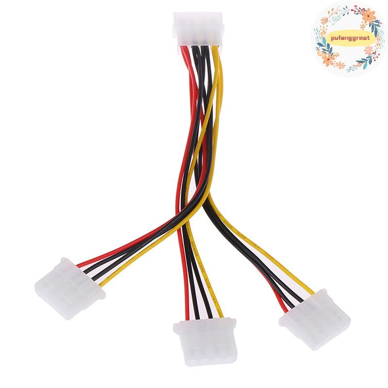 Pufanggreat 4 Pin IDE 1-to-3 Molex IDE หญิงแหล่งจ่ายไฟ Splitter Exentsion อะแดปเตอร์สาย TH