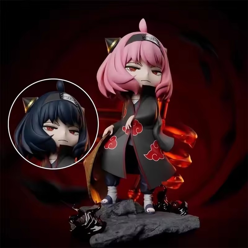 17 ซม.Spy Family อะนิเมะ Anya Forger Cos Uchiha Itachi Kawaii สองหัวรูป PVC