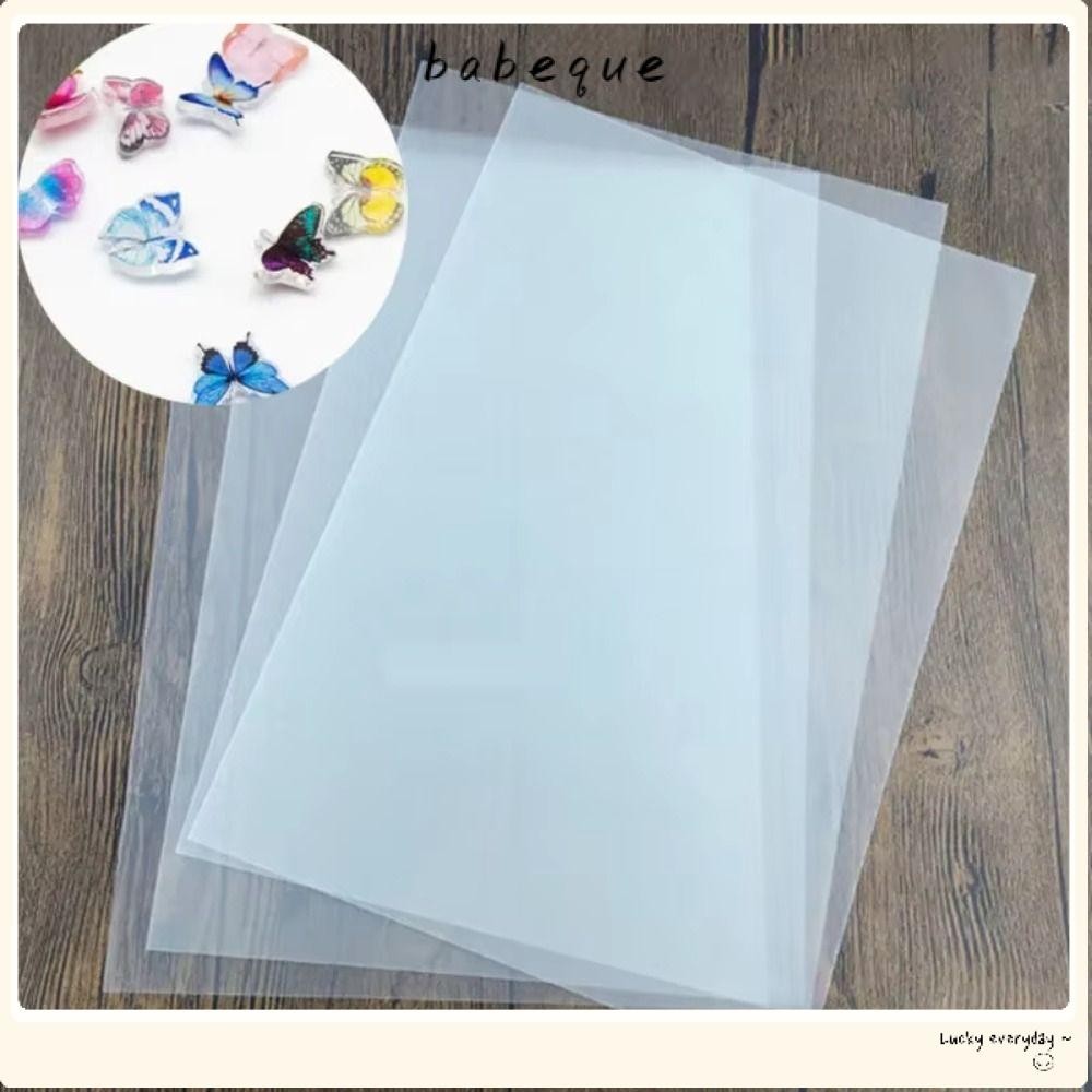 Babeque 10 ชิ้นหดแผ่นพลาสติก,โปร่งแสงสนุกฟิล์มหดความร้อน,ทนทาน DIY Shrink Art กระดาษฟิล์มสําหรับอุปกรณ์ทําด้วยมือทํา Party Deco