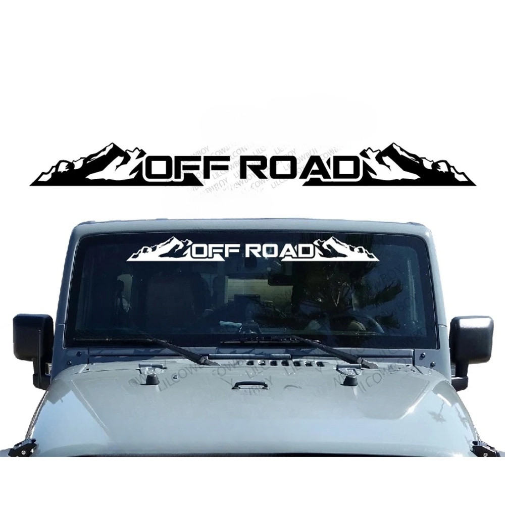สําหรับสติกเกอร์ Off Road- แบนเนอร์กระจกรถยนต์ Decal สติกเกอร์ไวนิลหน้าต่างด้านหลังเหมาะกับ Jeep 4x4 โคลน Off Road Quote Decals