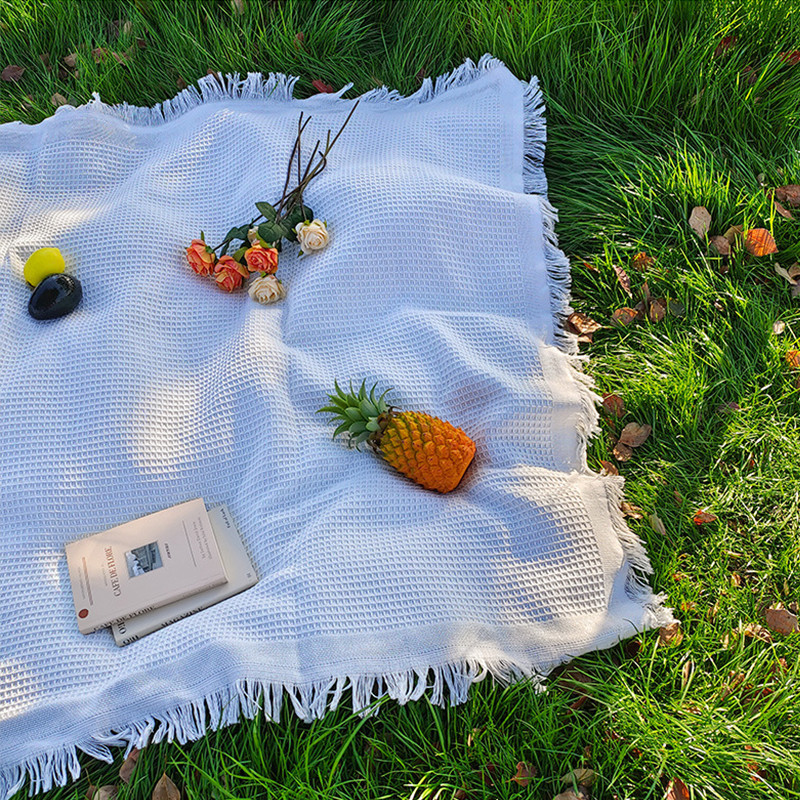 เสื่อชายหาด เสื่อปิคนิค เสื่อปิคนิคลายสก็อต ผ้าปูปิคนิค ลายมินิมอล ผ้าพร็อพถ่ายรูป ล้างทำความสะอาดได้ - รูปที่ 4