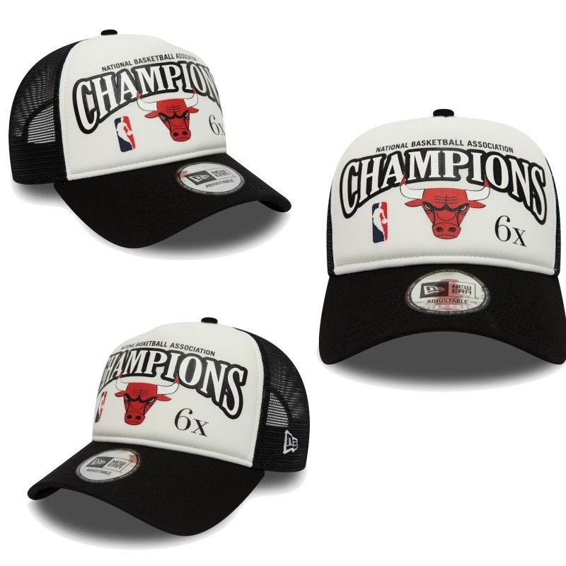 หมวกบาสเก็ตบอล NBA Basketball New Era Black NBA Team "Chicago Bulls" Cap