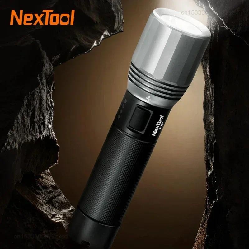 Nextool แบบพกพา T10 ไฟฉาย LED แบบชาร์จไฟได้ 2000lm 7 โหมด 2600mAh แบตเตอรี่ 220 M ไฟฉายโคมไฟกันน้ําการล่าสัตว์เดินป่าเครื่องมือ