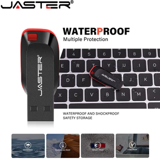 Jaster แฟลชไดรฟ์ปากกาขนาดเล็ก 4GB แฟลชไดรฟ์ USB พลาสติกสีดํา 8GB ฟรีพวงกุญแจดิสก์ U 16GB